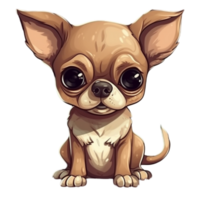 chihuahua dibujos animados personaje, ai generado png