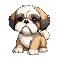 shih tzu perro clipart, ai generado png