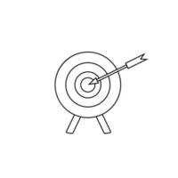 Target with arrow vector icon. bullseye illustration sign. archery symbol.