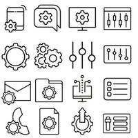 Setup icon vector set. Settings illustration sign collection. customization symbol.