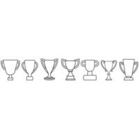 Cup vector icon set. champion illustration sign collection. winner symbol. win logo.