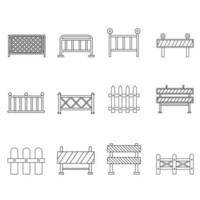 Fence icon vector set. paling illustration sign collection. fencing symbol. hedge logo.