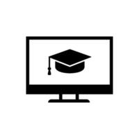 en línea educación vector icono, en línea cursos ilustración signo. seminario web símbolo o logo.
