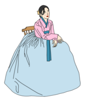 korean woman wearing hanbok png