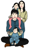 Happy family illustration png