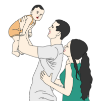 illustrazione di famiglia felice png