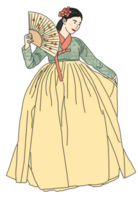 koreanska kvinna bär hanbok png