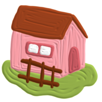 roze huis geschilderd png