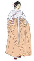 koreanska kvinna bär hanbok png