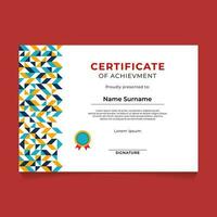 Abstract Geometric Certificate Template Design vector