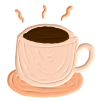 a cup of coffee painted png