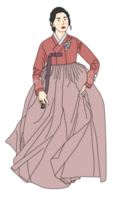 coréen femme portant hanbok png
