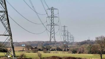 Lignes de haute Tension treillis Puissance ligne tours aérien vue video