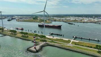 Oil Tanker Ship Traversing Rotterdam Port video