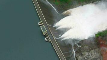 Water Pumped Through a Hydroelectric Power Station Dam Slow Motion video