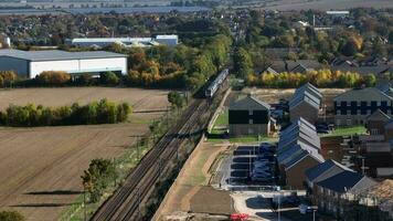 Commuter Train Speeding Through the Countryside in the UK video