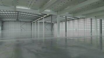 Warehouse Facility Empty Interior Flythrough video