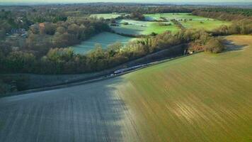 Commuter Train Speeding Through a Tunnel in the Countryside video