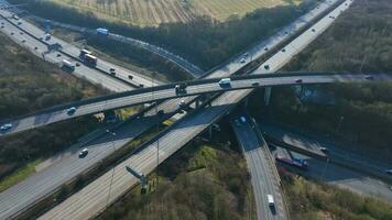 Time Lapse Vehicles Driving on a Highway Interchange Junction Aerial View video