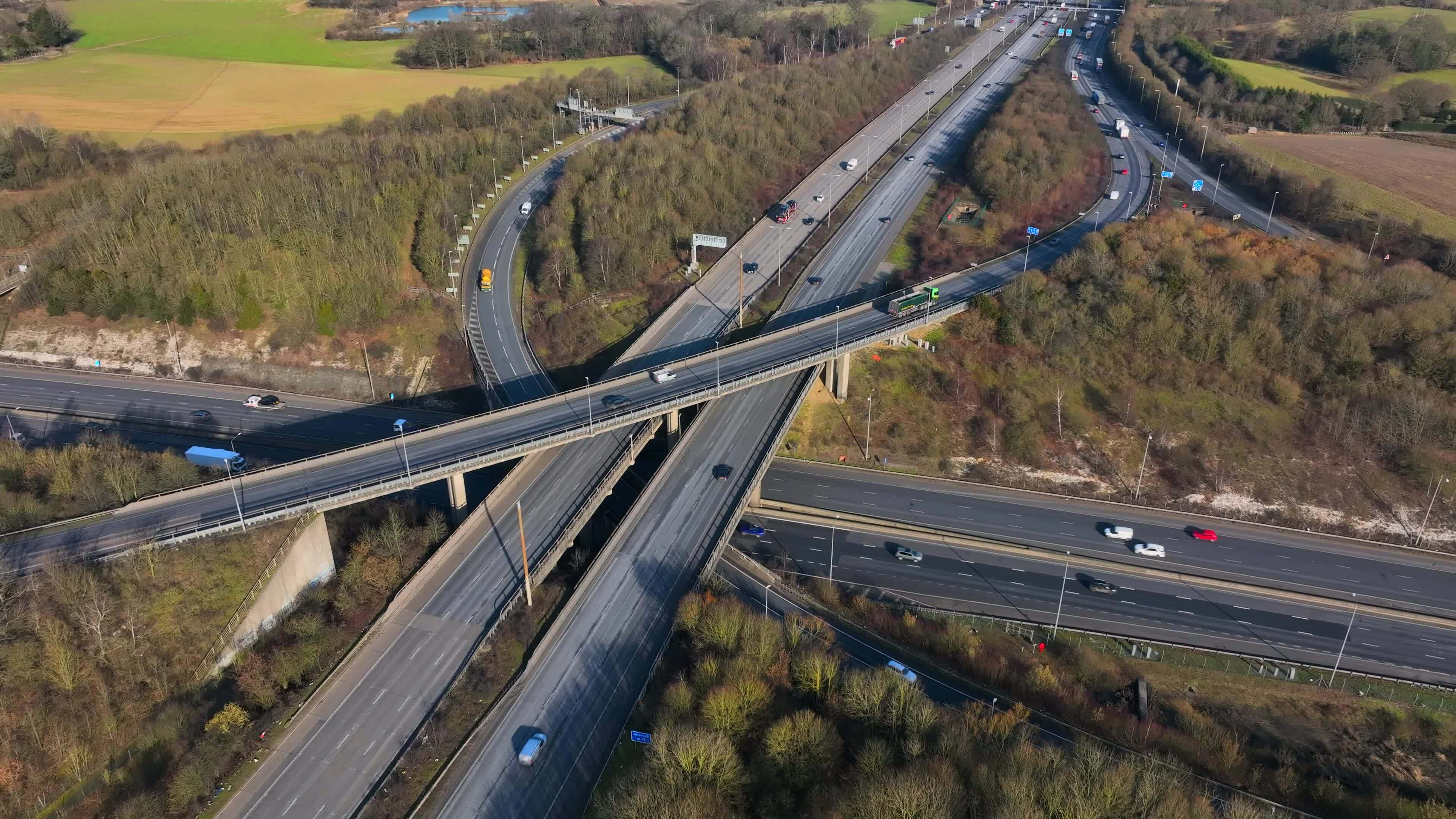 Aerial View of a Busy Highway and Freeway Interchange 23451914 Stock ...