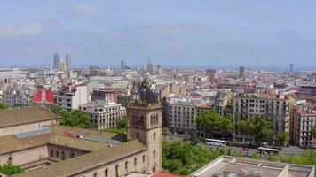 Barcelone ville horizon et des rues video