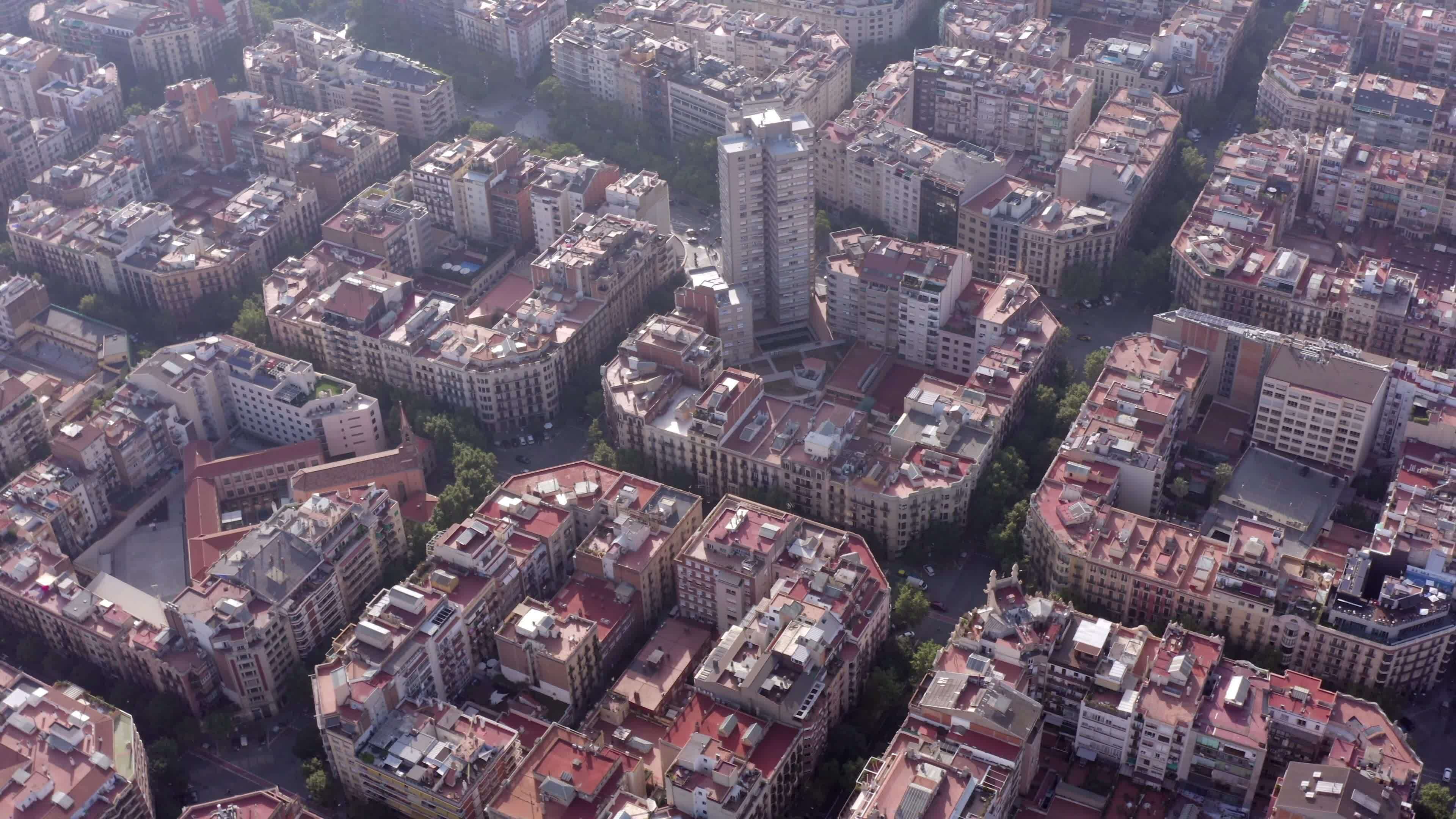 The City Blocks of Barcelona in Spain During the Summer 23451943 Stock