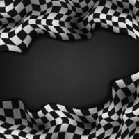 Checkered flag and space for your text inside background, Vector Illustration