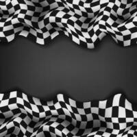 Checkered flag and space for your text inside background, Vector Illustration