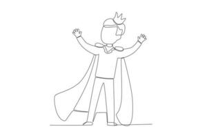 A little king raised both his hands vector