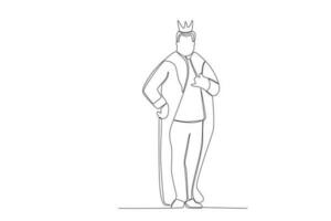 A king standing while posing vector