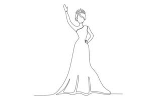 A woman celebrating becoming queen vector