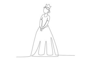 A beautiful queen with a crown on her head vector