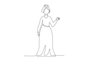 A queen greets the people at the coronation ceremony vector