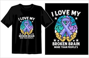 Brain cancer awareness t-shirt, Mental Health Awareness t-shirt design, World Sclerosis Day T-shirt, leukemia awareness t-shirt vector