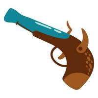 Cute hand drawn pistol. White background, isolate. vector