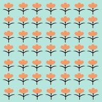 Cute seamless geometric pattern with scattered flowers and dots. Simple girly print. Vector illustration.