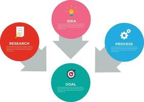 Circular arrows for infographics. Chart, graph, diagram with 5 steps, options, parts. Vector business template.