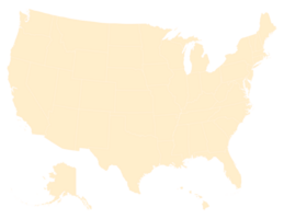 USA map with states, United States of America map. Isolated map of USA. png