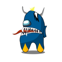 blauw monster tekenfilm png