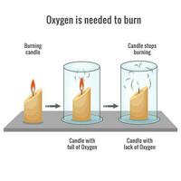 Oxygen is needed for burning a candle vector