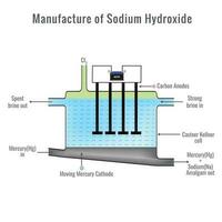 Manufacture of Sodium Hydroxide from brine solution vector