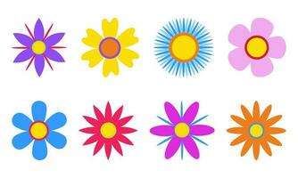 conjunto de flores de diferente formas vector