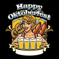 girl of oktoberfest celebrate the party vector