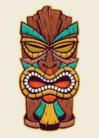 Tiki Mask in Hand Drawn Style vector