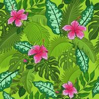 Seamless Pattern of Tropical Leaves vector