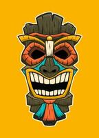 Tiki God Mask Cartoon Pacific vector