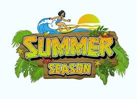 Summer Season Greeting Card Tropical Design vector
