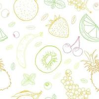 Fruit sketch art illustration seamless pattern vector