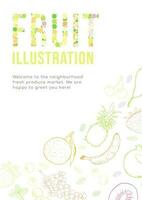 Fruit sketch art illustration poster template vector