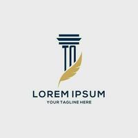 TN monogram initial logo with pillar and feather design vector